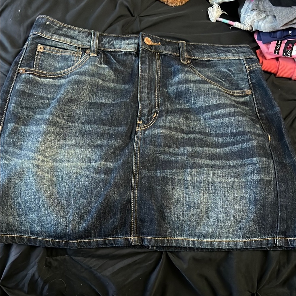 American Eagle Outfitters Dark Blue Denim Skirt